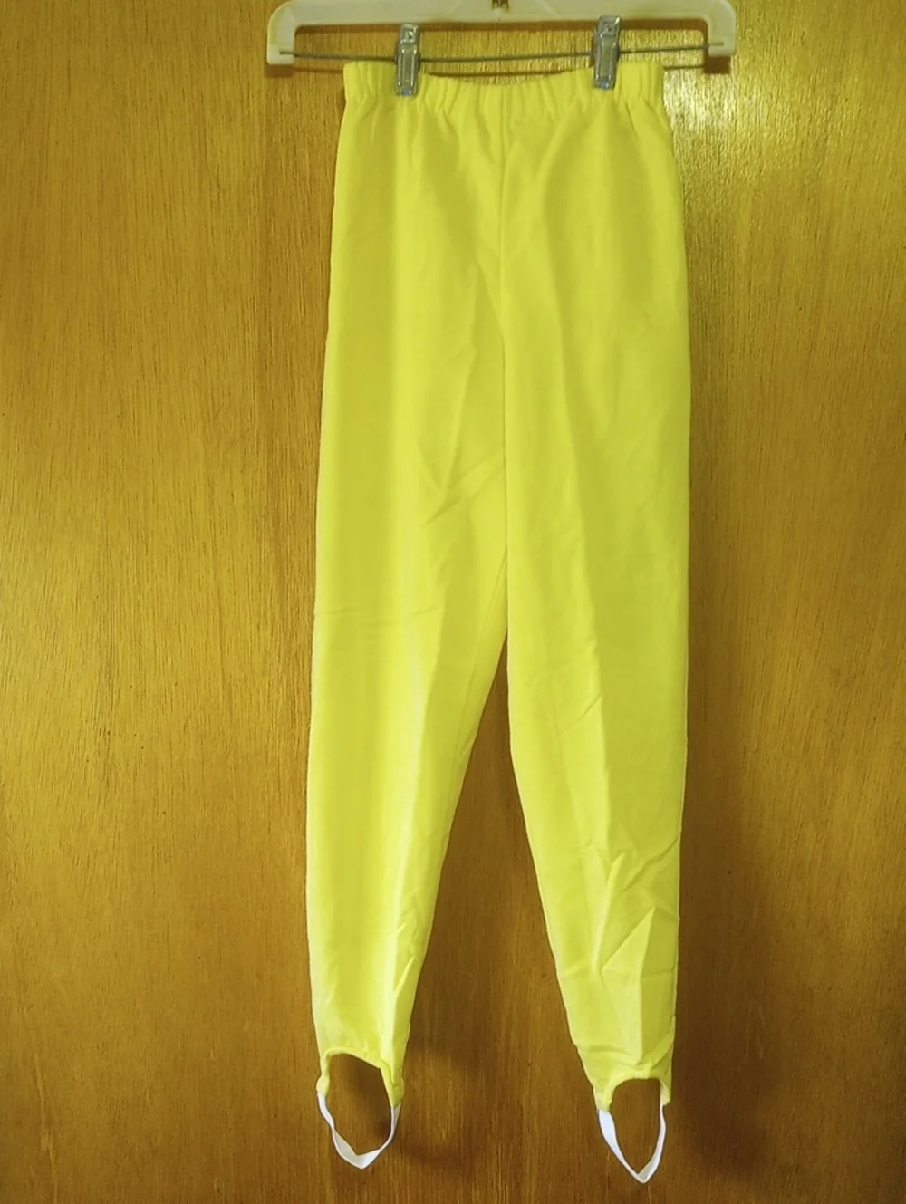 Girl's Comfy Casual Yellow Vintage Stirrup Pants w/ Elastic Waist, Sz 10/12